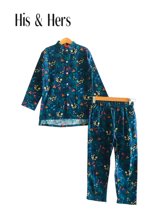 Yellow Flowers Navy Girls Suit