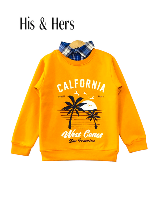 CALIFORNIA Orange Double Sweatshirt Boys (001)