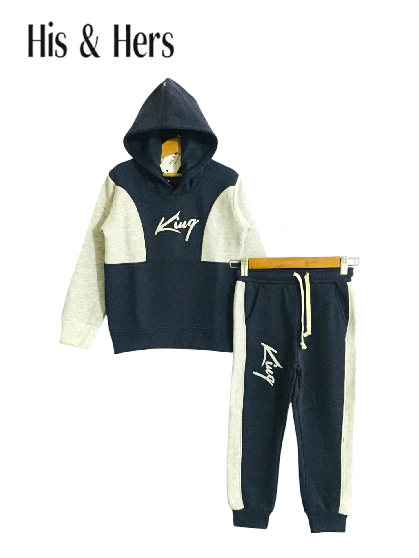 King Navy &Gray Hoodie Tracksuit (009)