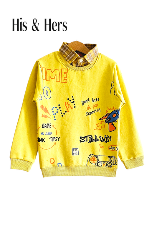 Don't Take Life Seriously Yellow Double Sweatshirt Boys 006A