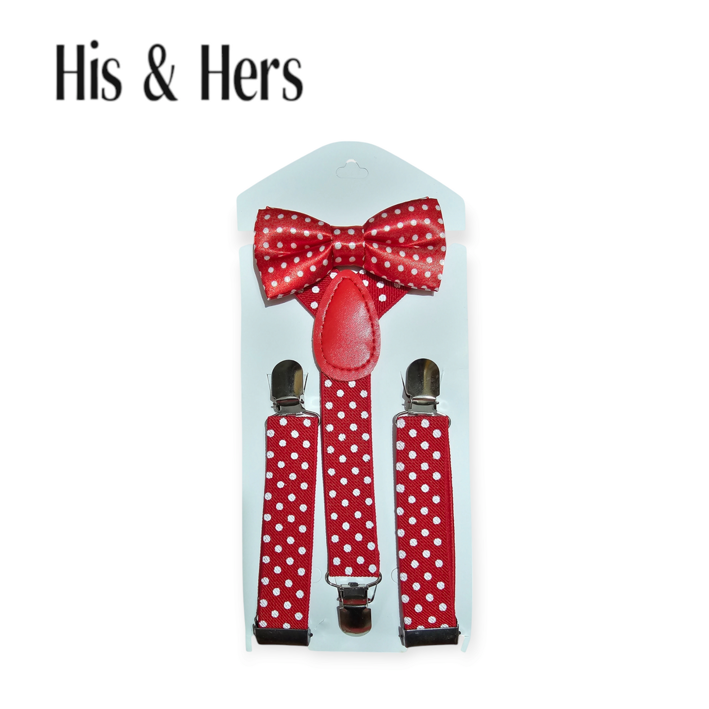 Red Dotted Suspender &Bow Set kid's belt