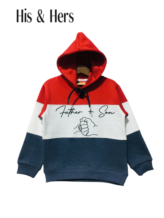 Father & Son  Red White Hoodie