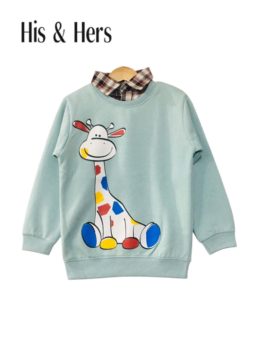 Giraffe Light Blue Double Sweat Shirt Boys 009