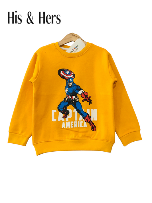 Captain America Orange Sweatshirt Boys L7