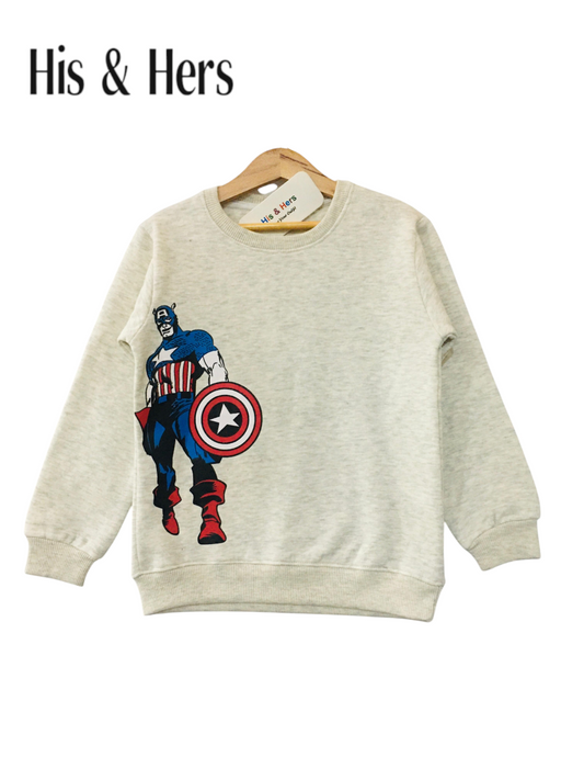 Captain America Off-white Sweatshirt Boys L6