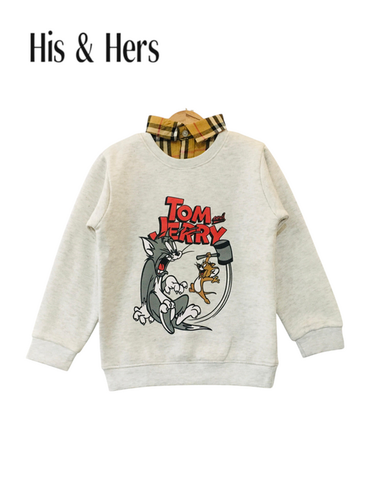 Tom & Jerry Off-white double Sweatshirt Boys  L5