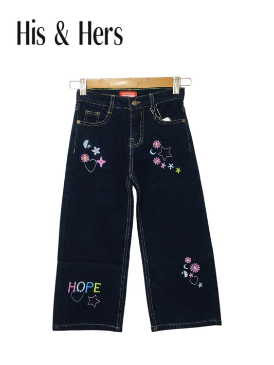 HOPE Embroidered Dark Blue  Flapper Jeans Girls