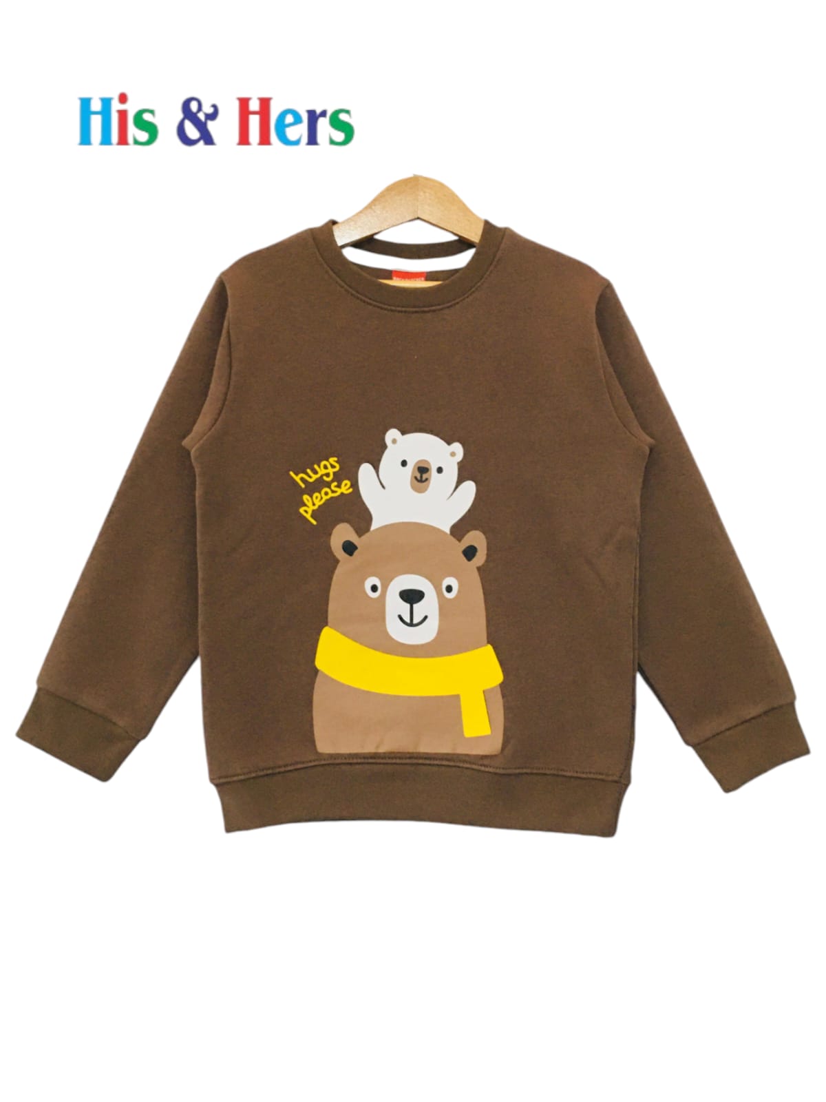 Hugs Please Brown Sweatshirt Unisex L7