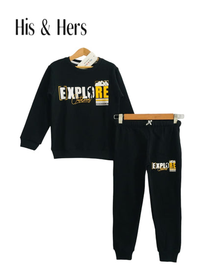 EXPLORE Black Tracksuit Boys (003)