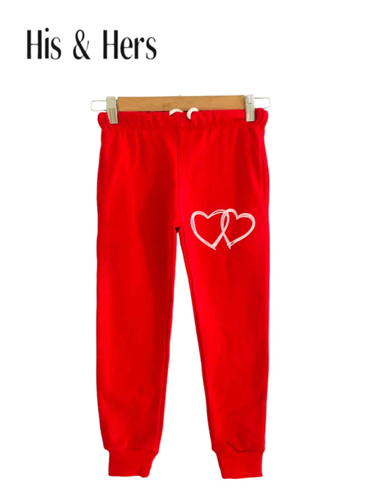 Double Heart Red Trousers Girls(009）