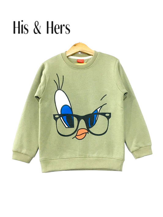 Glasses light green Sweatshirt Girls 006B