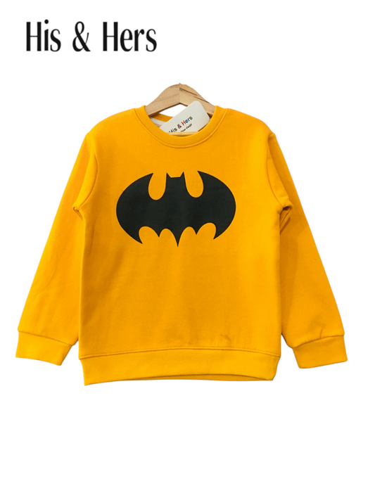 Bat Print Orange Sweatshirt Boys L3